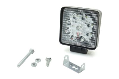 Фара светодиодная 27W 9 диодов SMD, 55мм квадрат. мет. корпус, ближний свет (Flood) (артикул 61686)