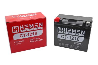 Аккумулятор 12В18Ач HEMEN ENERGY CT1218 (175*86*154мм) (YTX20-BS) (кислот.,гермет.) (прям. пол) (артикул 55683)
