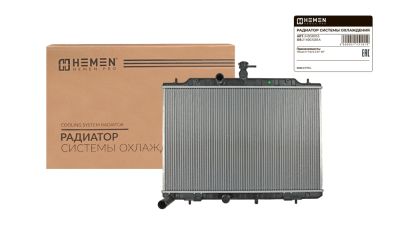Радиатор охлаждения двигателя паяный HEMEN Nissan X-Trail 2.0 07- MT (HOSR055) (артикул 51451)