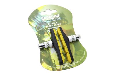 колодки тормозные вело v-brake резьбовые l=72мм "baradine" (пара)(945v) желто-черные