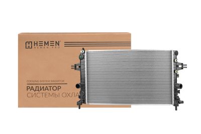 Радиатор охлаждения двигателя паяный HEMEN Opel Astra H 04-, Zafira B 05- 1.6i/1.8i MT (HOSR058) (артикул 52129)