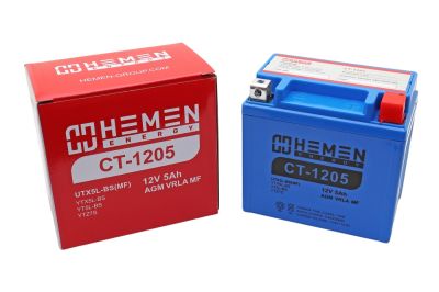 Аккумулятор 12В 5Ач HEMEN ENERGY CT1205 (113*70*107мм) (UTX5L-BS(MF))(кислот.,гермет.) (обр.полярн) (артикул 53526)