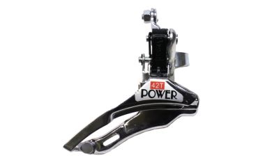 переключатель передний "power" fd-10tt, хомут 28,6мм,42т верхняя тяга под 15-21ск.