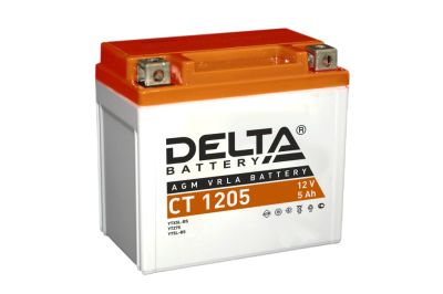 аккумулятор 12в 5ач delta ct1205 (114*69*106мм) (ytx5l-bs) (кислотный, герметичный) (обр.полярн) beetle,bug,dingo,zero,cougar