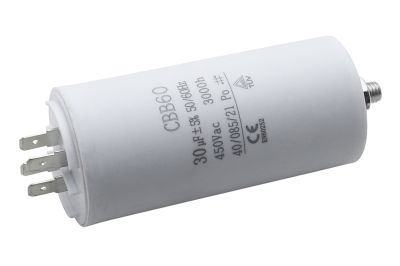 Конденсатор пусковой CBB60 30UF 450V (50/60Hz) (4 клеммы, с болтом) (артикул 85351)