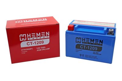 Аккумулятор 12В 9Ач HEMEN ENERGY CT1209 (150*87*107мм)(UTX9-BS(MF))(кислот.,гермет.) (прямая полярн) (артикул 53536)