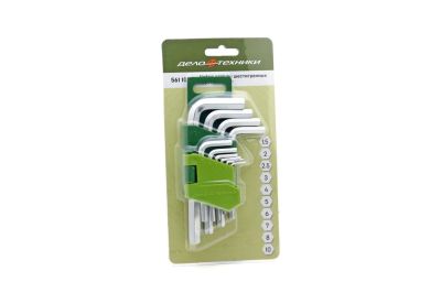 Набор шестигранников CrV (10 шт) ДТ(561100) (1,5-10) короткие (артикул 26871)