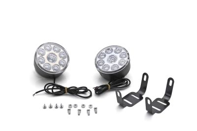 Фары светодиодные, круглые, c кронштейнами, диаметр 67мм,12V,9 LED SMD 5050,2 W каждая лампа (ПАРА) (артикул 34502)