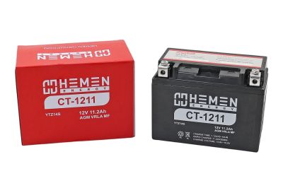Аккумулятор 12В11.2Ач HEMEN ENERGY CT1211 (150*86*111мм) (YTZ14S) (кислот.,гермет.) (прям полярн) (артикул 75624)