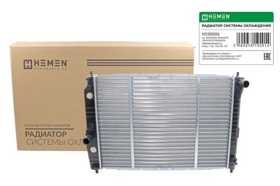 Радиатор охлаждения двигателя паяный HEMEN Chevrolet Kalos 02-, Aveo 05- T200, T250, T255 1.2i/1.4i MT (HOSR066) (артикул 71020)