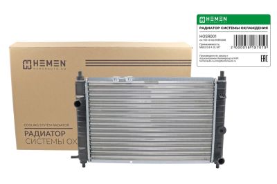 Радиатор охлаждения двигателя паяный HEMEN Daewoo Matiz 0.8-1.0L MT (HOSR001) (артикул 58187)