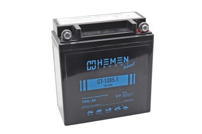Аккумулятор 12В 5Ач HEMEN BOOST CT1205.1 (119*60*129мм) (YB5L-BS)(кислот.,гермет.) (обр.полярн) (артикул 11997)