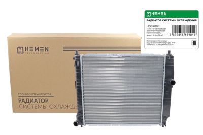 Радиатор охлаждения двигателя паяный HEMEN Chevrolet Kalos 05-, Aveo 02- T200, T250 MT без AC (HOSR003) (артикул 58189)