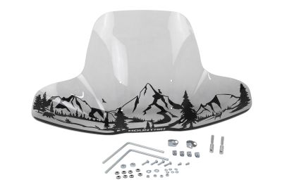 щиток ветровой mountain (жесткое стекло с шелкографией) (для квадроциклов) (с крепежами)