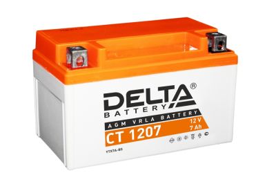 Аккумулятор 12В 7Ач DELTA CT1207 (149*85*94мм) (YTX7A-BS) (кислот.,гермет.) (прямая полярн) (артикул 22107)
