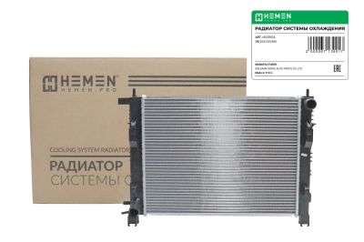 Радиатор охлаждения двигателя паяный HEMEN для Renault Logan 14-/Lada Largus, Vesta, X-Ray MT (HOSR028) (артикул 67141)