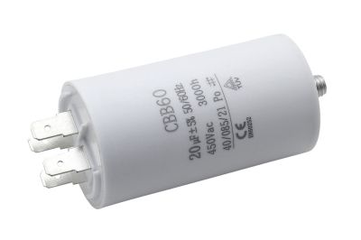 Конденсатор пусковой CBB60 20UF 450V (50/60Hz) (4 клемы, с болтом) (артикул 85350)