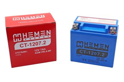 Аккумулятор 12В 7Ач HEMEN ENERGY CT1207.2 (113*70*107мм) (UTZ7S(MF))(кислот.,гермет.) (обр.поляр) (артикул 53534)