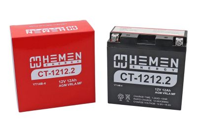 Аккумулятор 12В12Ач HEMEN ENERGY CT1212.2 (150*70*145мм) (YT14B-4) (кислот.,гермет.) (прям пол)
 (артикул 75626)