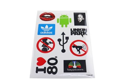 Наклейки: Губы, Android, Эйнштейн, Adidas, Linkin park и др. MV22A4D087 (10 элементов)(21х30) (артикул 62281)